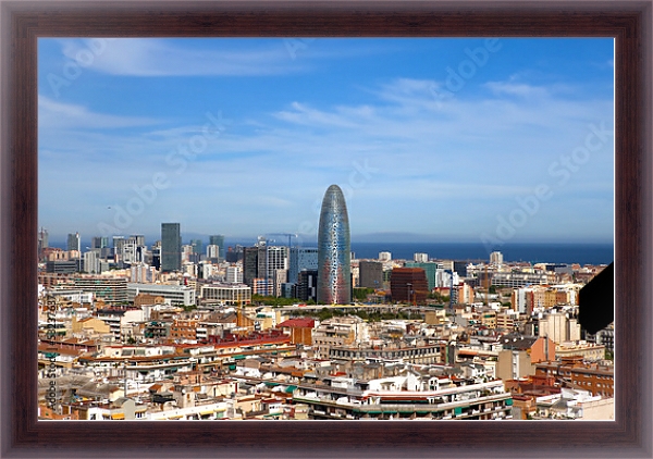 Постер Испания. Барселона. Панорамный вид с типом исполнения На холсте в раме в багетной раме 35-M719P-83