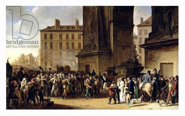 Постер The Conscripts of 1807 Marching Past the Gate of Saint-Denis с типом исполнения На холсте в раме в багетной раме 221-03