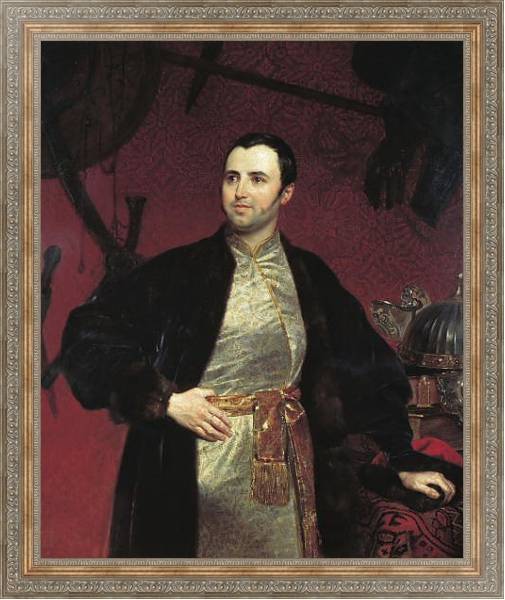 Постер Портрет князя Михаила Андреевича Оболенского. 1846 с типом исполнения На холсте в раме в багетной раме 484.M48.310