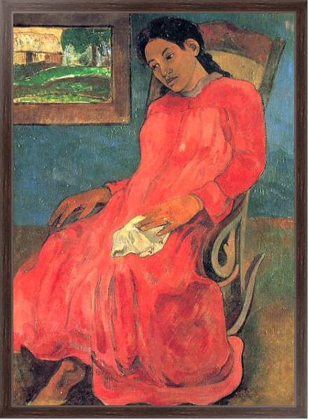 Постер Женщина в красном 2 с типом исполнения На холсте в раме в багетной раме 221-02