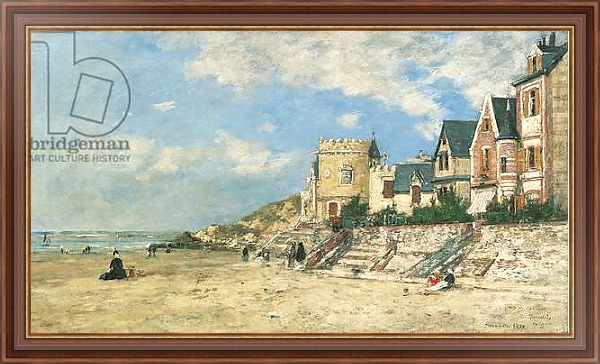 Постер Malakoff Tower and the Shore at Trouville; La Tour Malakoff et le Rivage a Trouville, 1877 с типом исполнения На холсте в раме в багетной раме 35-M719P-83