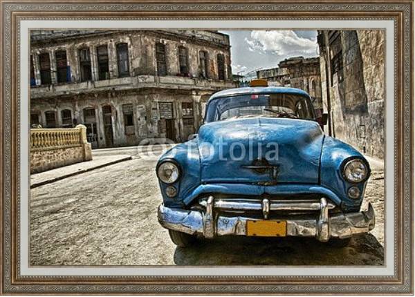 Постер Такси на Кубе с типом исполнения На холсте в раме в багетной раме 595.M52.330
