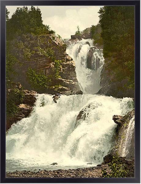 Постер Швейцария. Рейхенбахский водопад с типом исполнения На холсте в раме в багетной раме 221-01