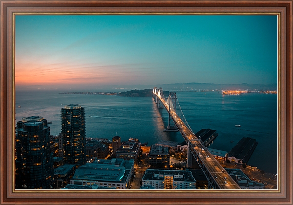 Постер Вечерний Сан-Франциско с типом исполнения На холсте в раме в багетной раме 35-M719P-83