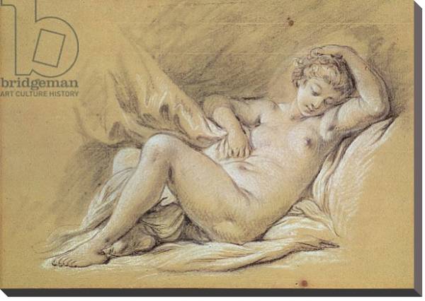 Постер Nude Woman on a Bed с типом исполнения На холсте без рамы