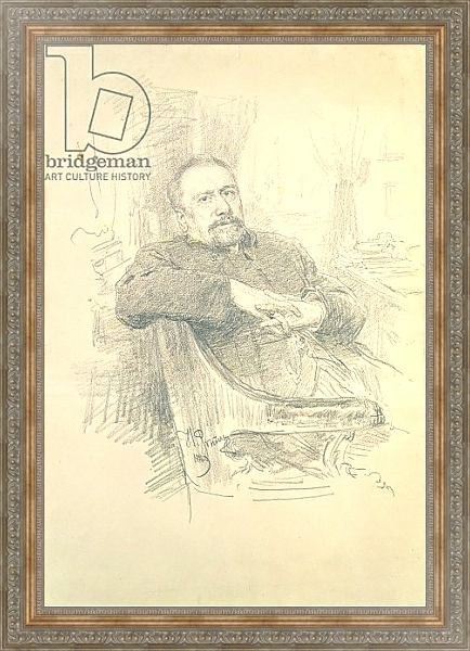 Постер Portrait of Nikolaj Leskov, 1889 с типом исполнения На холсте в раме в багетной раме 484.M48.310