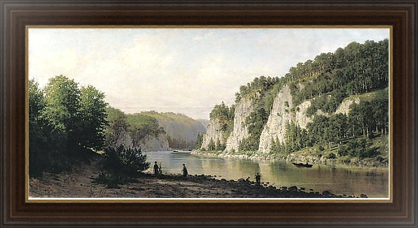 Постер Камень Писанный на реке Чусовой. 1877 с типом исполнения На холсте в раме в багетной раме 1.023.151