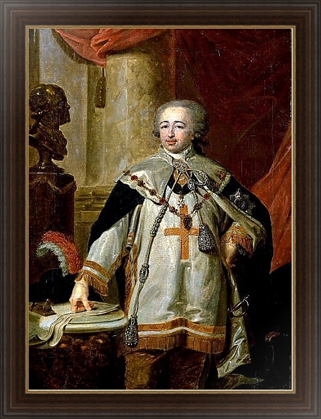Постер Портрет А. Б. Куракина в одеянии кавалера Мальтийского ордена. Ок. 1801 с типом исполнения На холсте в раме в багетной раме 1.023.151