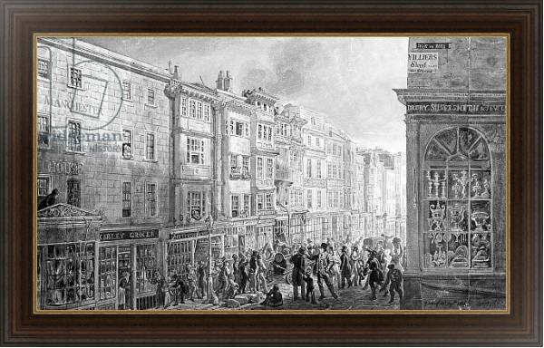Постер The Strand from the corner of Villiers Street, 1824 с типом исполнения На холсте в раме в багетной раме 1.023.151