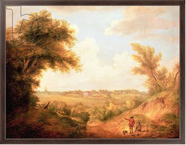 Постер Landscape with house, 18th century с типом исполнения На холсте в раме в багетной раме 221-02