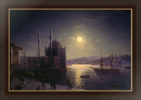 Постер Лунная ночь на Босфоре с типом исполнения На холсте в раме в багетной раме 1.023.151