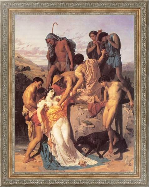 Постер Зенобия, найденная пастухами на берегах Араксы с типом исполнения На холсте в раме в багетной раме 484.M48.310
