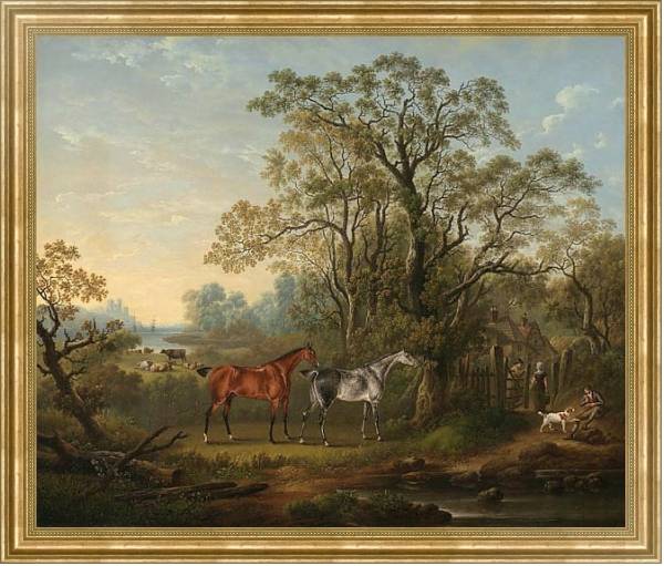 Постер Скаковые лошади с типом исполнения На холсте в раме в багетной раме NA033.1.051