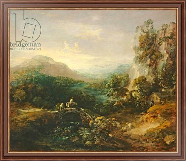 Постер Mountain landscape with bridge, c.1783-1784 с типом исполнения На холсте в раме в багетной раме 35-M719P-83