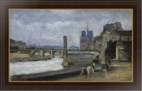 Постер The Pont de la Tournelle, Paris с типом исполнения На холсте в раме в багетной раме 1.023.151
