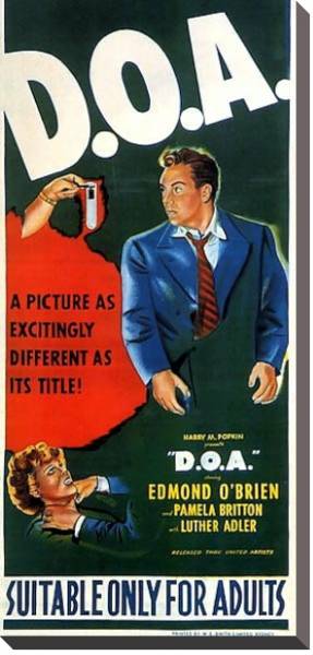 Постер Film Noir Poster - D.O.A. с типом исполнения На холсте без рамы