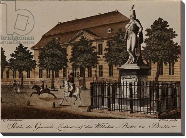 Постер Statue of General von Ziethen in Wilhelm Platz, Berlin с типом исполнения На холсте без рамы