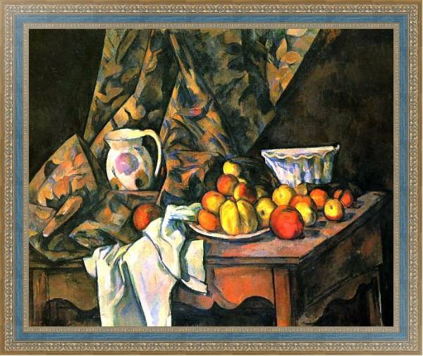 Постер Натюрморт с яблоками и персиками с типом исполнения На холсте в раме в багетной раме 484.M48.685