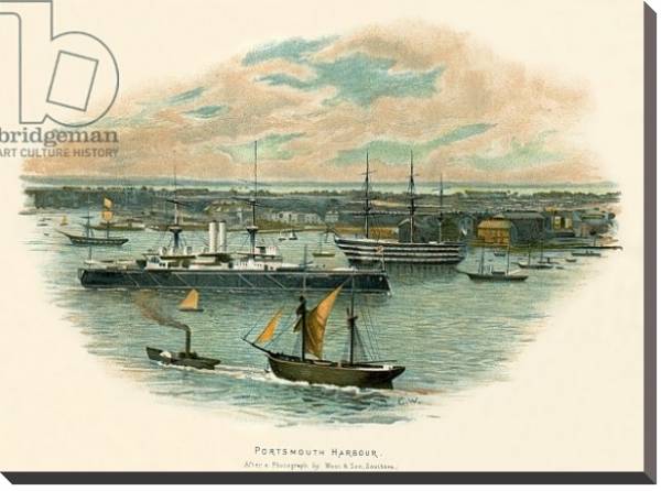 Постер Portsmouth harbour с типом исполнения На холсте без рамы