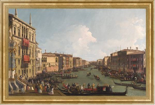 Постер Венеция - Регата на Гранд Канал е с типом исполнения На холсте в раме в багетной раме NA033.1.051