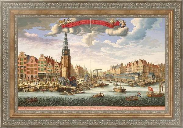 Постер Вид Башни упаковщиков сельди и Нового рыбного рынка со стороны залива Эй в Амстердаме с типом исполнения На холсте в раме в багетной раме 484.M48.310