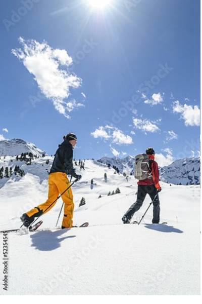 Постер Лыжная прогулка с типом исполнения На холсте без рамы