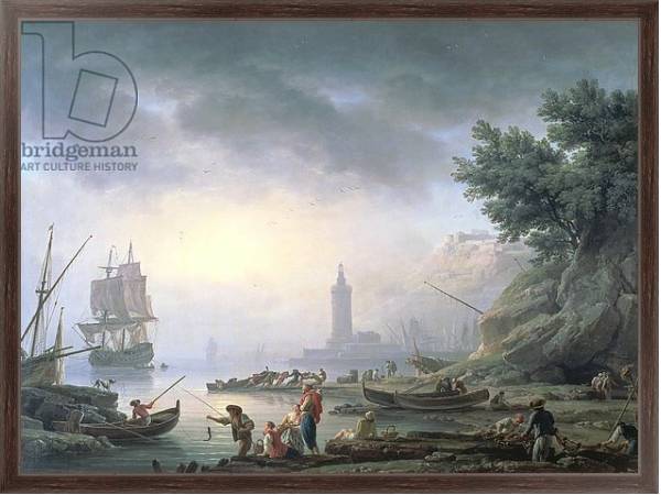 Постер Seaport at Dawn, 1751 с типом исполнения На холсте в раме в багетной раме 221-02