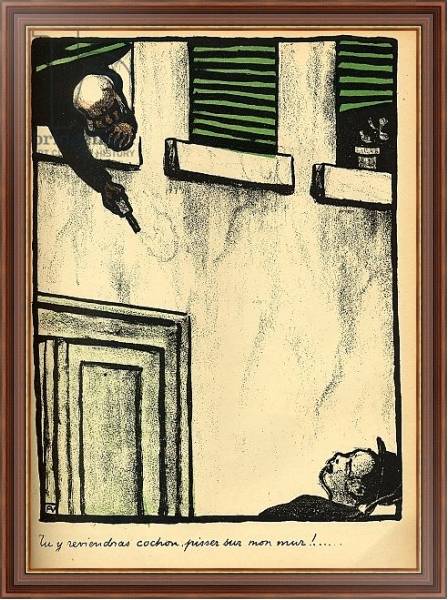Постер A bourgeois fires from his window on a passerby, 1902 с типом исполнения На холсте в раме в багетной раме 35-M719P-83