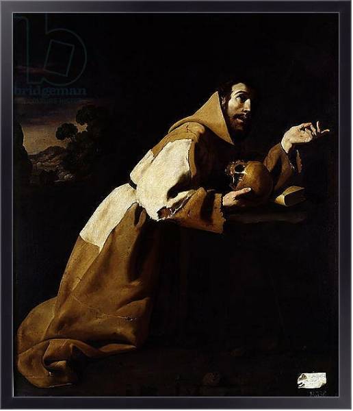 Постер St. Francis in Meditation, 1639 с типом исполнения На холсте в раме в багетной раме 221-01