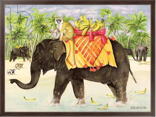 Постер Elephants with Bananas, 1998 с типом исполнения На холсте в раме в багетной раме 221-02