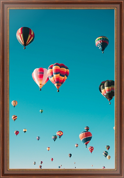 Постер Воздушные шары в небе 1 с типом исполнения На холсте в раме в багетной раме 35-M719P-83