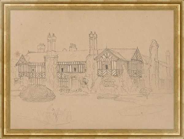 Постер Sketch of a Country House с типом исполнения На холсте в раме в багетной раме NA033.1.051