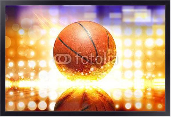 Постер Баскетбольный мяч 3 с типом исполнения На холсте в раме в багетной раме 221-01