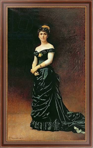 Постер Portrait of Madame Bishoffsheim, 1877 с типом исполнения На холсте в раме в багетной раме 35-M719P-83