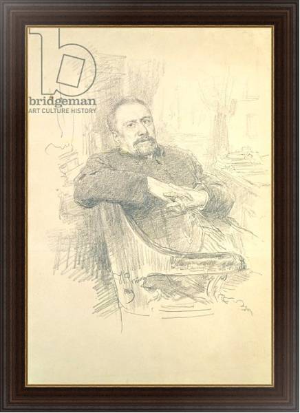 Постер Portrait of Nikolaj Leskov, 1889 с типом исполнения На холсте в раме в багетной раме 1.023.151
