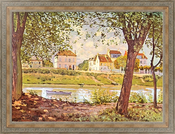 Постер Деревня на берегу Сены с типом исполнения На холсте в раме в багетной раме 484.M48.310