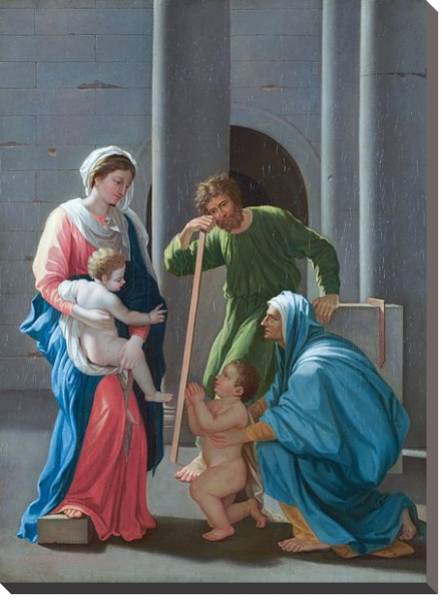 Постер Священная Семья со Святыми Элизабет и Джоном с типом исполнения На холсте без рамы