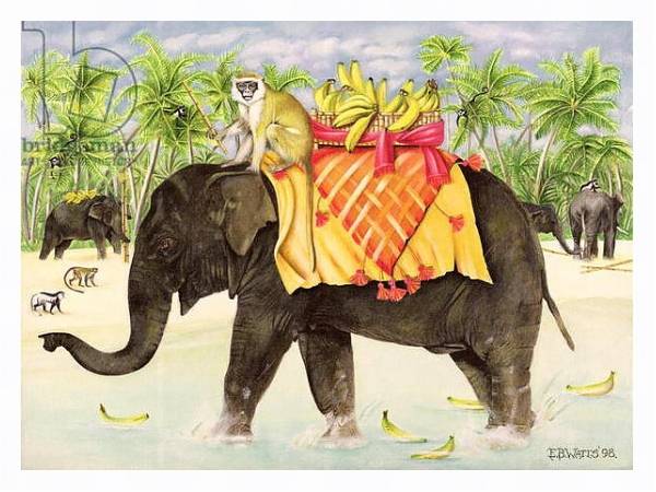 Постер Elephants with Bananas, 1998 с типом исполнения На холсте в раме в багетной раме 221-03