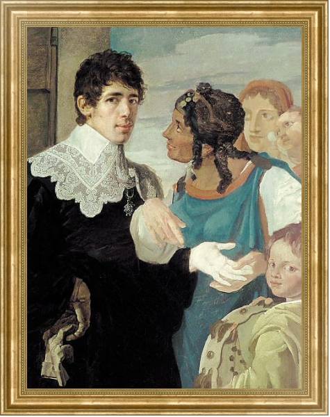 Постер Гадание. Автопортрет. 1805 с типом исполнения На холсте в раме в багетной раме NA033.1.051