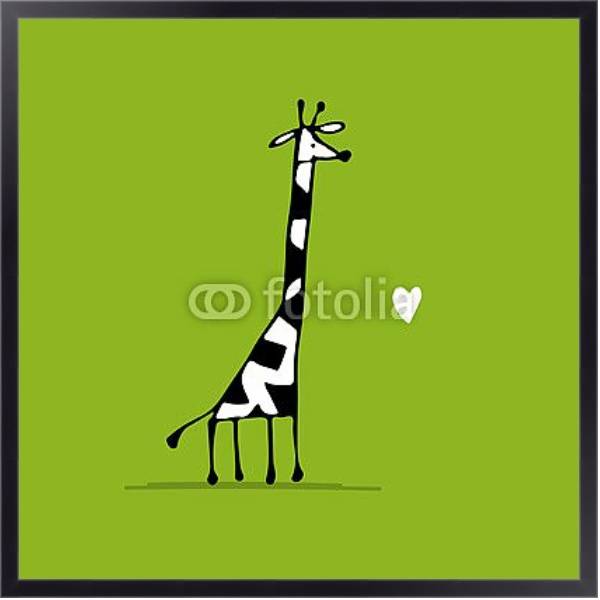 Постер Влюбленный жираф 2 с типом исполнения На холсте в раме в багетной раме 221-01