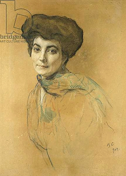 Постер Portrait of Elena Ivanovna Roerich, 1909 с типом исполнения На холсте без рамы