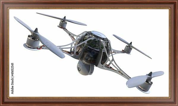 Постер Квадрокоптер с камерой с типом исполнения На холсте в раме в багетной раме 35-M719P-83