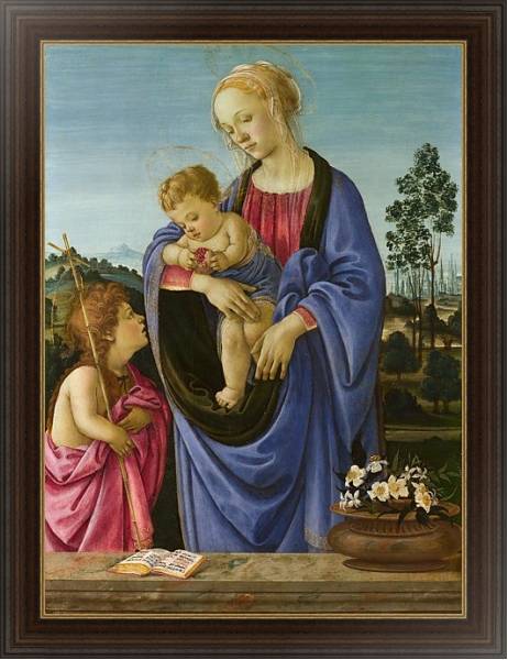 Постер Дева Мария с младенцем и Святым Джоном с типом исполнения На холсте в раме в багетной раме 1.023.151