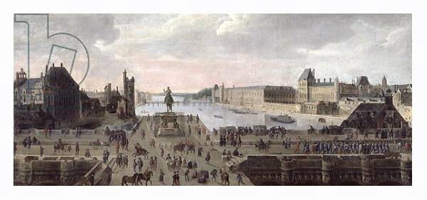 Постер View of the Pont-Neuf and the River Seine looking downstream, c.1633 с типом исполнения На холсте в раме в багетной раме 221-03