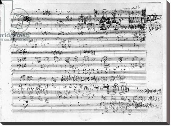 Постер Autograph score sheet for the Trio mi bemol opus 3 с типом исполнения На холсте без рамы