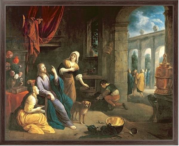 Постер Jesus at the Home of Martha and Mary с типом исполнения На холсте в раме в багетной раме 221-02