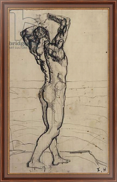 Постер Male Nude, Study for The Truth; Mannlicher Akt, Studie zur Wahrheit, c.1902 с типом исполнения На холсте в раме в багетной раме 35-M719P-83