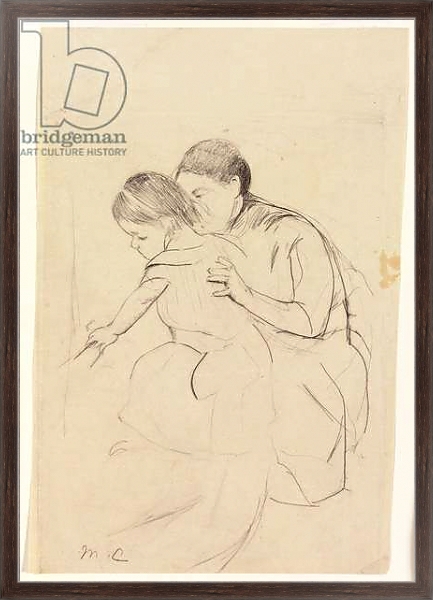 Постер Baby with Left Hand Touching a Tub, Held by Her Nurse, c.1891 с типом исполнения На холсте в раме в багетной раме 221-02