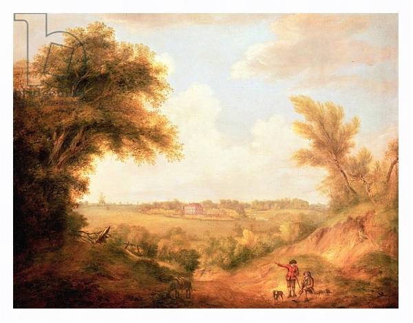 Постер Landscape with house, 18th century с типом исполнения На холсте в раме в багетной раме 221-03