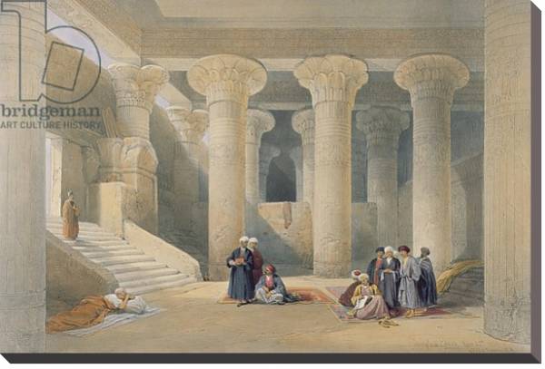 Постер Interior of the Temple at Esna, Upper Egypt, from 'Egypt and Nubia' с типом исполнения На холсте без рамы